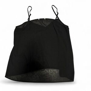 Sleek Black Sheer-Trim Camisole Slip